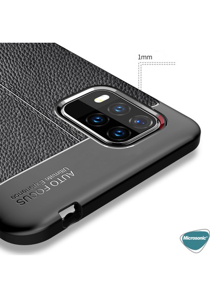 Xiaomi Mi 10 Lite Kılıf Deri Dokulu Silikon Lacivert