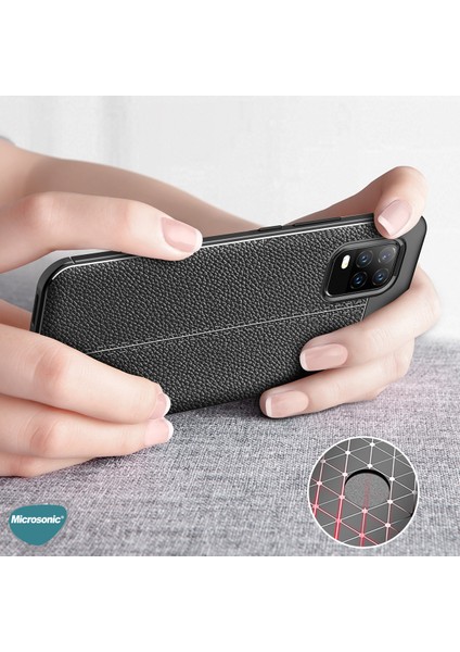 Xiaomi Mi 10 Lite Kılıf Deri Dokulu Silikon Lacivert