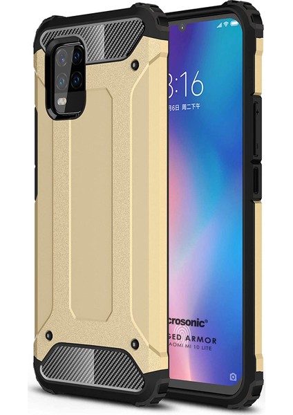 Xiaomi Mi 10 Lite Kılıf Rugged Armor Gold