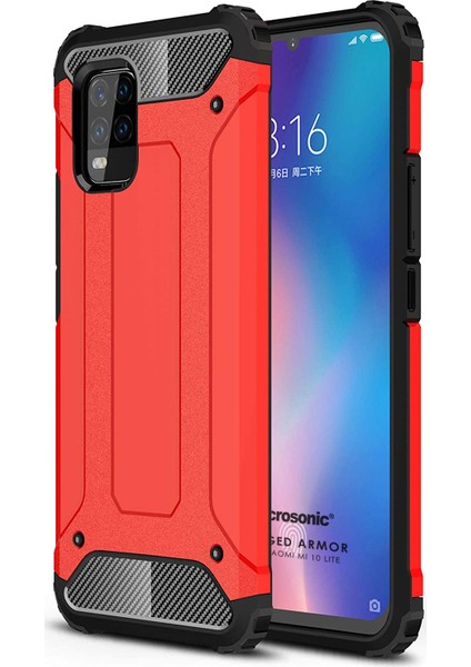 Xiaomi Mi 10 Lite Kılıf Rugged Armor Kırmızı