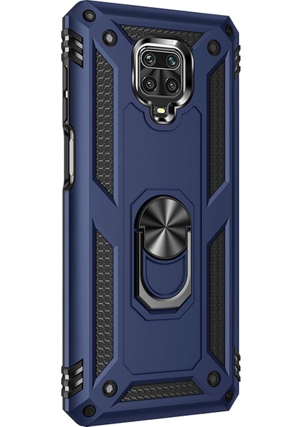 Xiaomi Redmi Note 9 Pro Kılıf Military Ring Holder Lacivert fiyatları