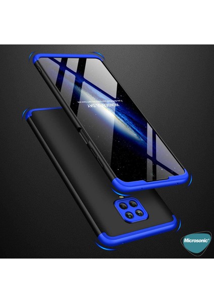 Xiaomi Redmi Note 9 Pro Max Kılıf Double Dip 360 Protective Siyah - Mavi
