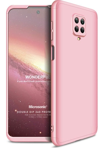 Xiaomi Redmi Note 9S Kılıf Double Dip 360 Protective Rose Gold