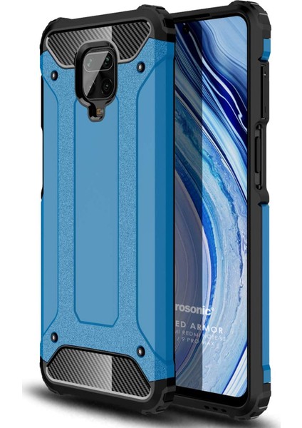 Xiaomi Redmi Note 9S Kılıf Rugged Armor Mavi
