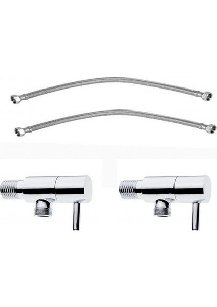 Klozet Montaj Seti 50 cm Flex Hortum Çubuk Taharet 2 Li