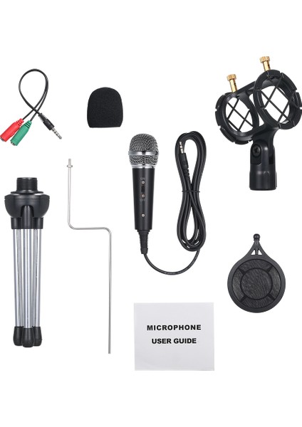 Kablolu Kondenser Mikrofon Ses 3.5 mm Stüdyo Mic Vokal (Yurt Dışından)