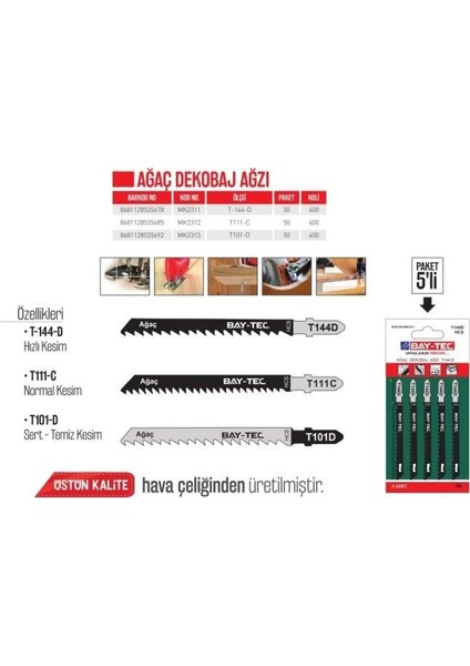 MK2311 Ağaç Dekupaj Ağzı T-144-D 5'li