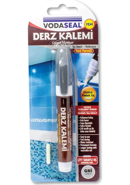 Tekli Derz Kalemi Gri 2li Set