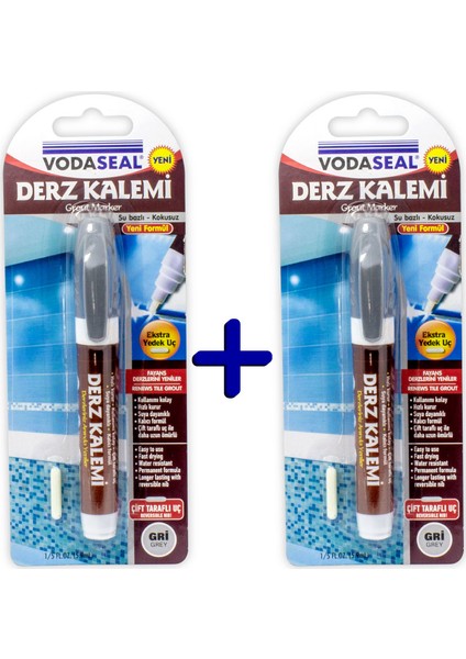 Tekli Derz Kalemi Gri 2li Set