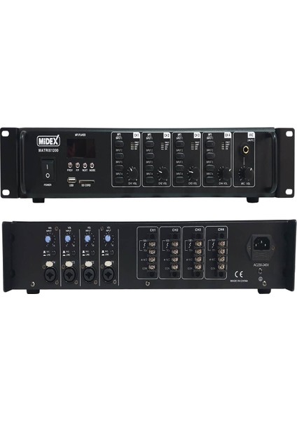Matrix-1200 4 Bölgeli Matrix Mikser Anfi 4x300W (1200W)