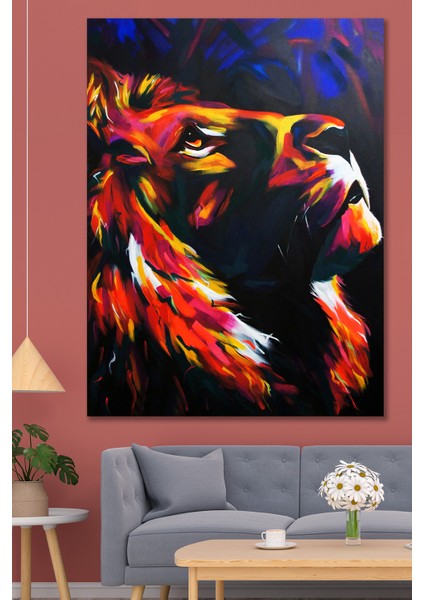 100 x 140 Lion Duvar Kanvas Tablo