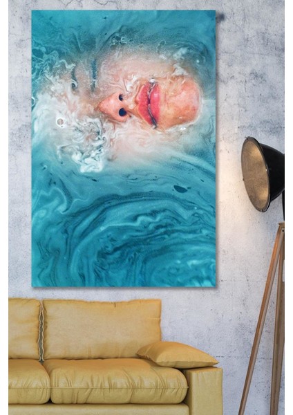 70 x 100 Mavi Terapi Duvar Kanvas Tablo