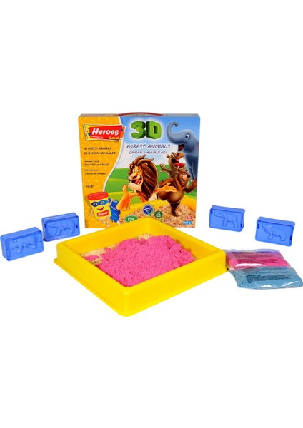 KUM-034 3D Kalıplı Orman Hayvanları 500 gr Kumlu Set