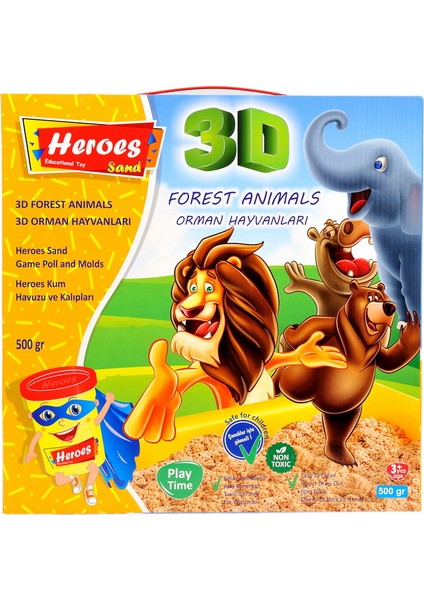 KUM-034 3D Kalıplı Orman Hayvanları 500 gr Kumlu Set