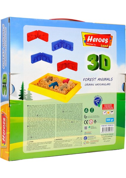 KUM-034 3D Kalıplı Orman Hayvanları 500 gr Kumlu Set