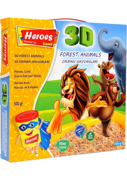 KUM-034 3D Kalıplı Orman Hayvanları 500 gr Kumlu Set