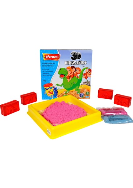 KUM-031  3D Kalıplı Dinozor 500 gr Kumlu Set