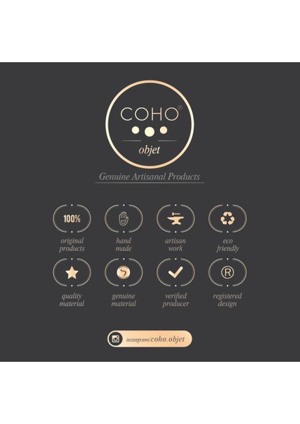 Coho Crystal Carre Bakır Kaseli Mermer Tütsü Tabağı