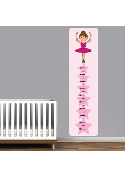 Kt Decoration Balerin Boy Ölçer Tek Parça Gelişim Tablosu Duvar Sticker