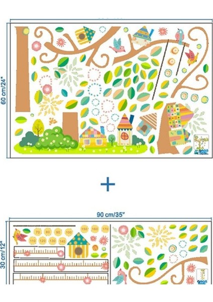 Kt Decoration Ağaç ve Kuşevleri Bebek ve Çocuk Odası Boy Ölçer Pvc Duvar Sticker fırsatları