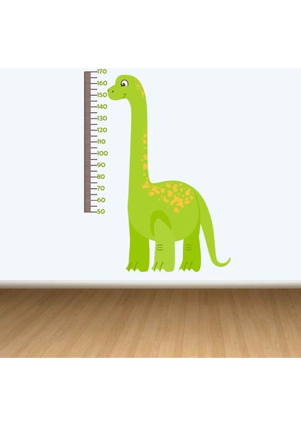 Kt Decoration Sevimli Yeşil Dino Boy Ölçer Çocuk Odası Sticker