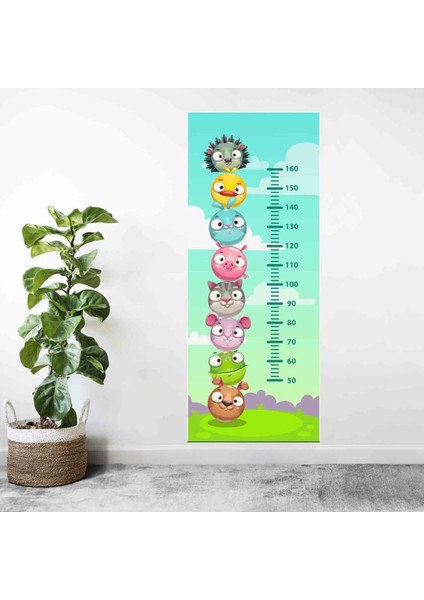 Kt Decoration Komik Hayvan Kafaları Boy Ölçer Gelişim Tablosu Sticker