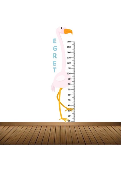 Kt Decoration Flamingo Boy Ölçer Gelişi Tablosu Duvar Sticker