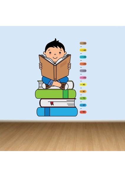 Kt Decoration Kitap Okuma Temalı Boy Ölçer Gelişim Tablosu