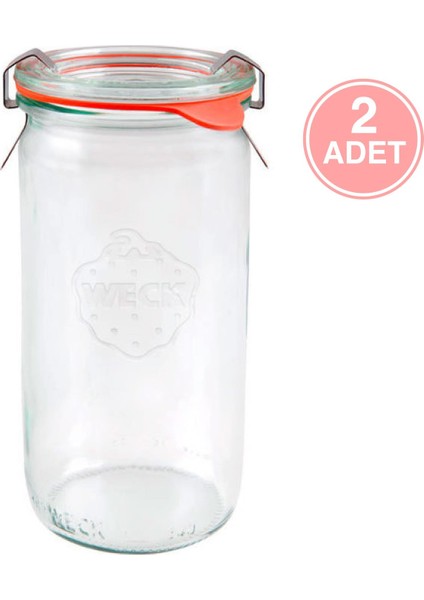 340 ml Silindir Cam Saklama Kavanozu 2 Adet