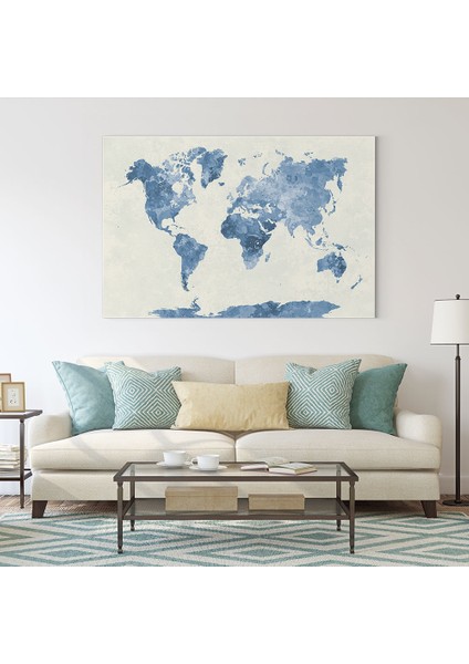 Mavi Dünya Haritası Tablosu fiyatları