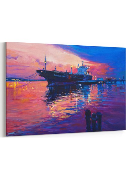 Yağlı Boya Görünümlü Gemi Tablosu