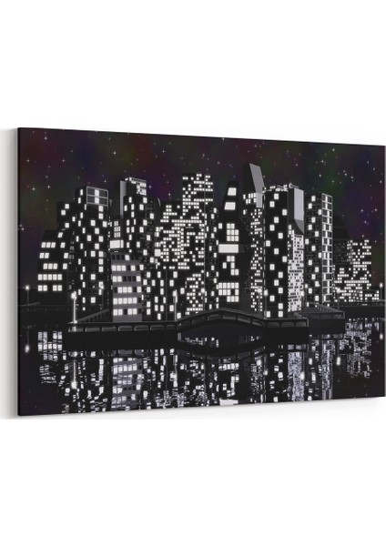 Siyah Beyaz Şehir Tablosu