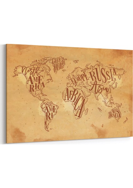 Eski Sitil Dünya Haritası Tablosu