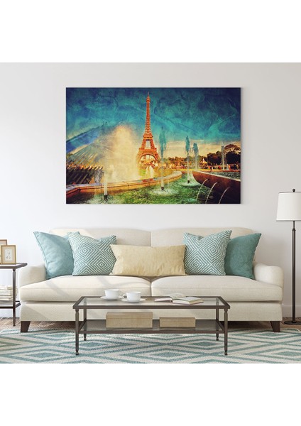 Retro Renkli Eyfel Kulesi Tablosu fiyatları