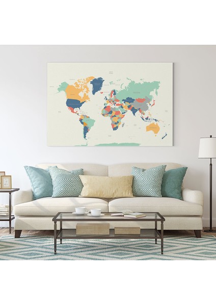 Renkli Dünya Haritası Tablosu fiyatları