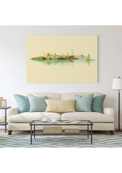 Sulu Boya Görünümlü İstanbul Tablosu fiyatları