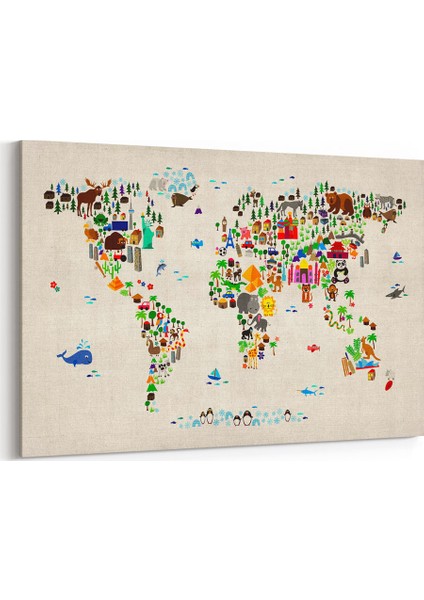 Hayvanlı Dünya Haritası Tablosu
