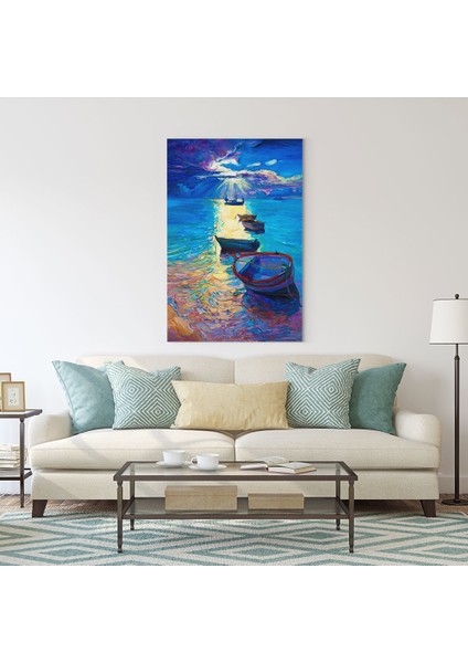 Yağlı Boya Görünümlü Kayıklar Tablosu fiyatları