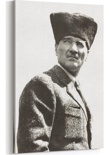 Kalpaklı Atatürk Portresi Kanvas Tablo Tablosu