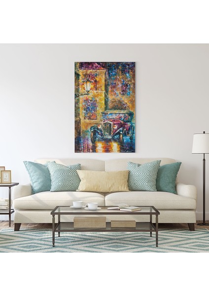 Yağlı Boya Görünümlü Eski araba Tablosu fiyatları