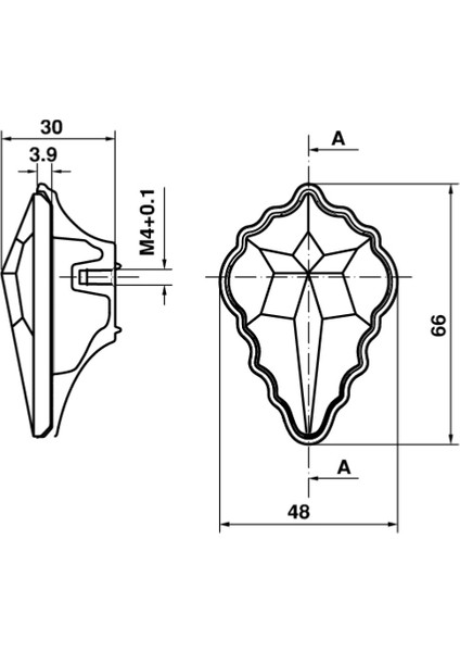 Glam Jr Düğme Kulp Parlak Pirinç 66 mm