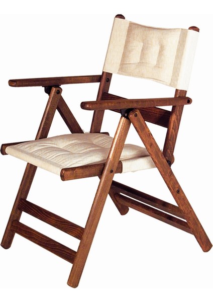 Ahşap Bahçe Balkon Mutfak Sandalyesi -Marmaris Minderli Katlanabilir