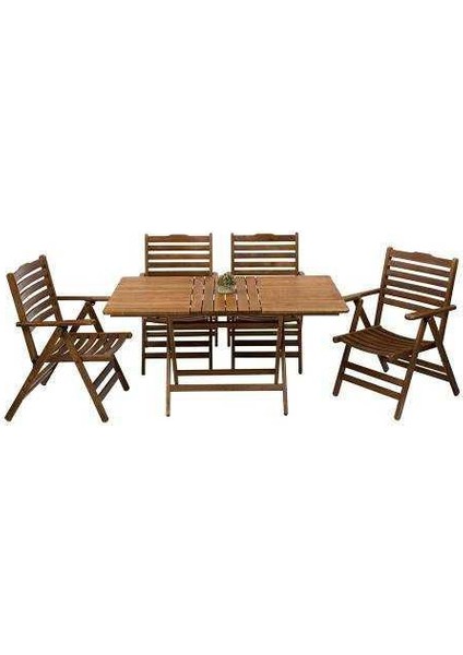 Ahşap Bahçe Balkon Seti 80x120 Masa + 4 Sandalye -Ürgüp Katlanır Takım fiyatları