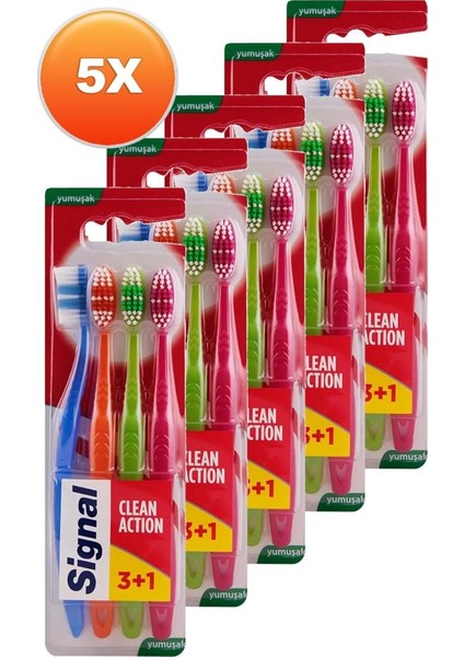 Clean Action Diş Fırçası Yumuşak 3+1 5'li Set fiyatları