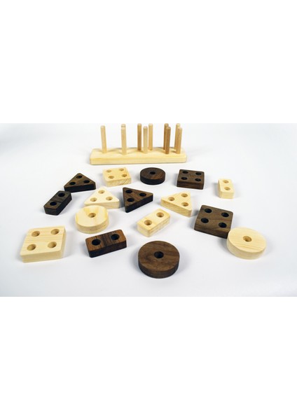 Ahşap Delikli Bultak Geometrik Şekiller 33N Ahşap Eğitici Oyuncak