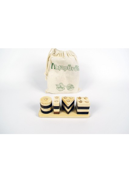 Ahşap Delikli Bultak Geometrik Şekiller 33N Ahşap Eğitici Oyuncak fırsatları