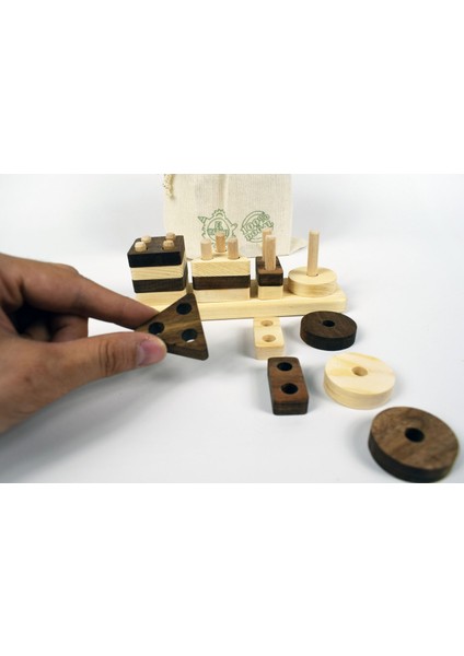 Ahşap Delikli Bultak Geometrik Şekiller 33N Ahşap Eğitici Oyuncak indirimleri