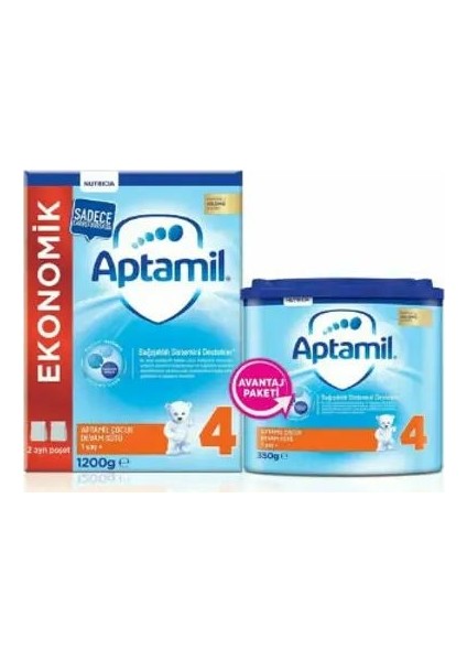 4 1200 gr + Aptamil 4 Çocuk Devam Sütü 350 gr