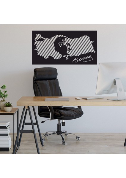 - Atatürk Lazer Kesim Ahşap Dekoratif Tablo 47 x 90 cm fiyatları