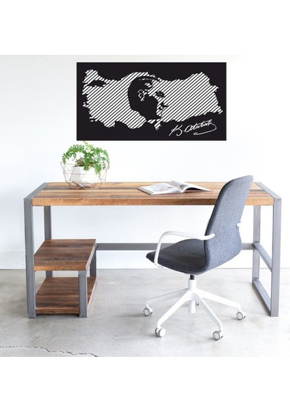 - Atatürk Lazer Kesim Ahşap Dekoratif Tablo 47 x 90 cm fırsatları